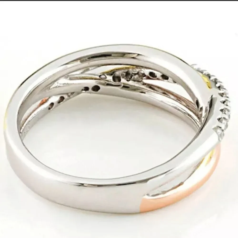 Diamond Cocktail Ring 18K Gold on 925 Sterling Silver